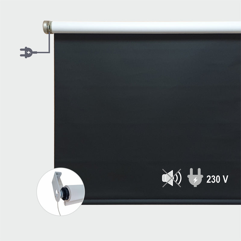 Elektrische MAXI-Innenrollos mit Funkmotor 230V | Wand- oder Deckenmontage | bis 4 m Breite & 2,4m Länge