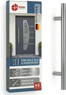 Haustürgriff Edelstahl "Vanessa", Stoßgriff mit 45° und 90° schrägen Stützen