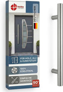 Haustürgriff Edelstahl "Vanessa", Stoßgriff mit 45° und 90° schrägen Stützen