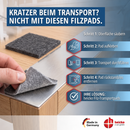heicko Transportpads selbsthaftend und rückstandslos ablösbar – Filz-Pads als Kratzschutz und Abstandhalter für Möbel, Glas, Holz, Metall und Stein – formbarer Transportschutz