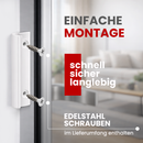 Balkontürgriff Aluminium, verdeckte Verschraubung, inkl. Schrauben, 50 mm Lochabstand, flachanliegend, für eckige & runde Profile, witterungsbeständig, verschiedene Farben
