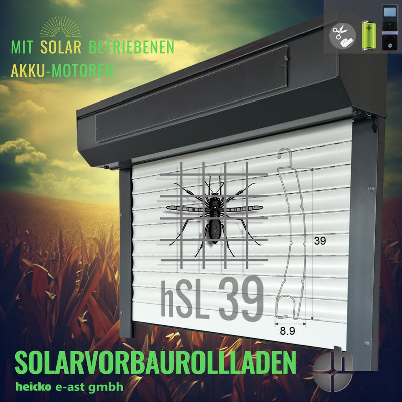 Aluminium Vorbaurollläden mit Insektenschutz | Solar oder Standard Antrieb | hSL-39