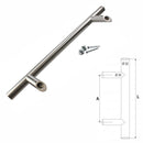 Haustürgriff Edelstahl "Vanessa", Stoßgriff mit 45° und 90° schrägen Stützen